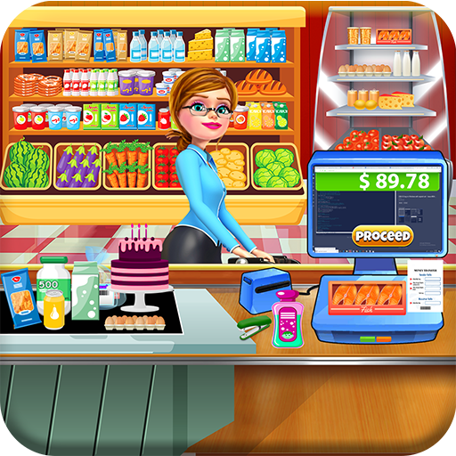 超市杂货店购物中心女孩