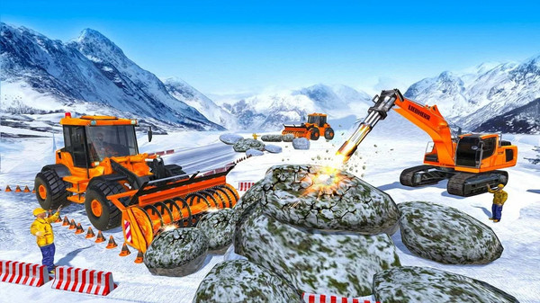 雪地挖掘机救援行动 雪地挖掘机救援行动