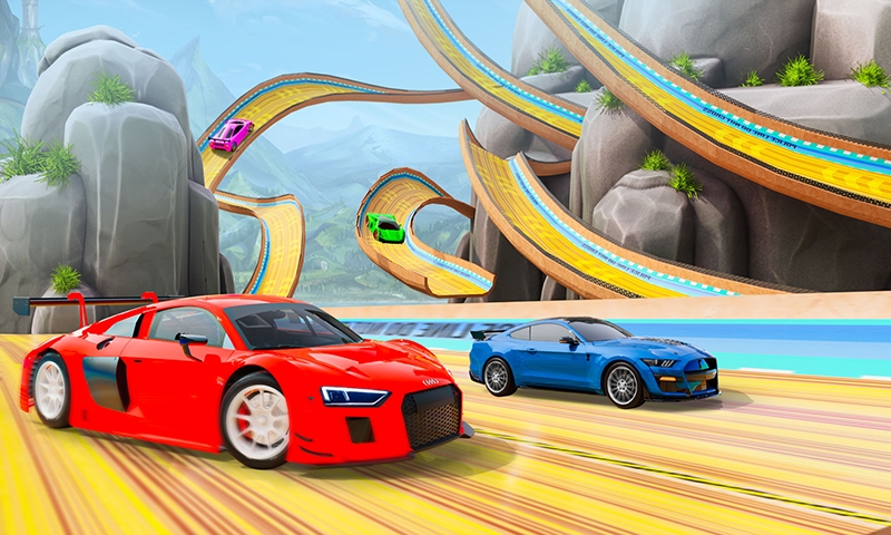 超级英雄汽车大型斜坡特技