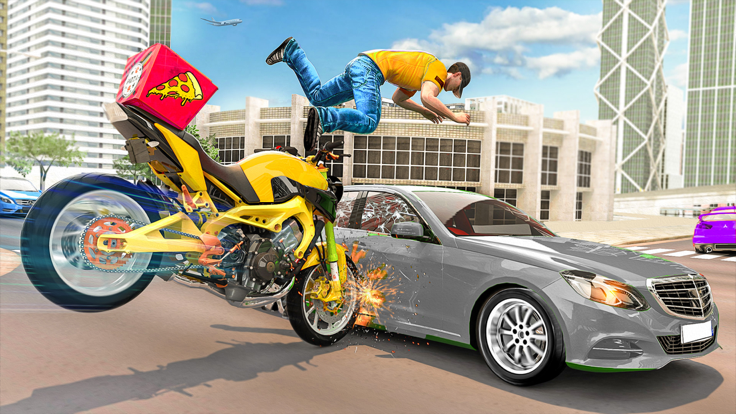 比萨送货自行车驾驶3D