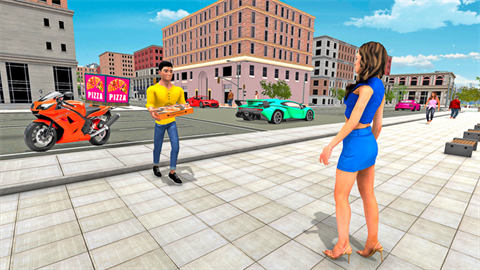 比萨送货自行车驾驶3D