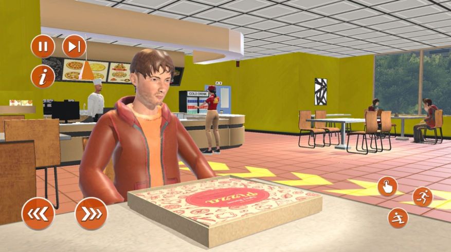 比萨食品送货自行车的家伙