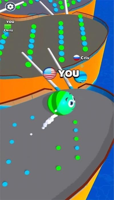 线路穿越道路滚球