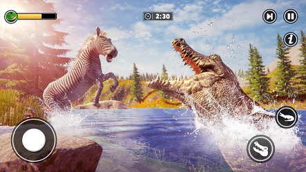 饥饿的鳄鱼野生动物袭击